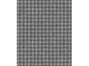 Černo-stříbrná vliesová tapeta na zeď, imitace látky, vzor kohoutí stopa, ILA503, Aquila, Khroma by Masureel