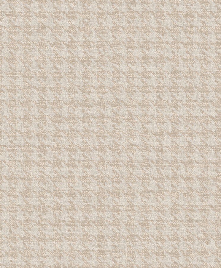 Béžová vliesová tapeta na zeď, imitace látky, vzor kohoutí stopa, ILA501, Aquila, Khroma by Masureel - Vliesové tapety