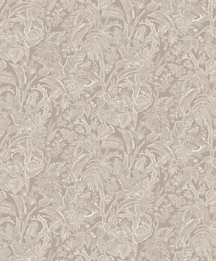 Béžová vliesová tapeta s květinami a listy, SUM504, Summer, Khroma by Masureel - Vliesové tapety