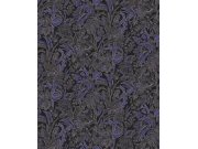 Černo-modrá vliesová tapeta s květinami a listy, SUM503, Summer, Khroma by Masureel