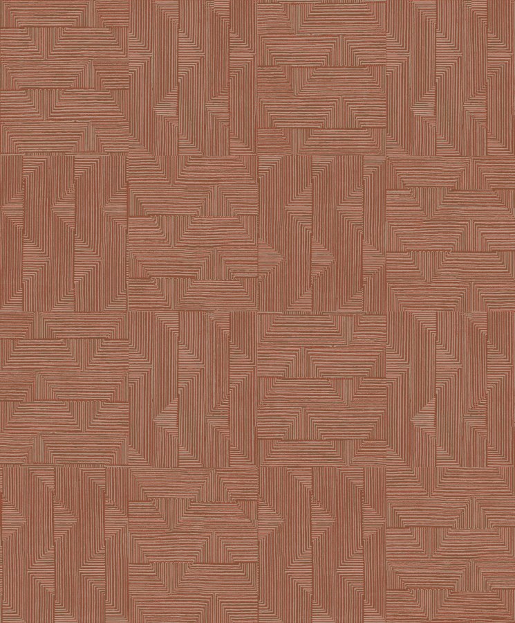 Vínová geometrická vliesová tapeta na zeď, SPI402, Spirit of Nature, Khroma by Masureel - Vliesové tapety