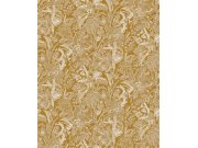 Okrová vliesová tapeta s květinami a listy, SUM502, Summer, Khroma by Masureel