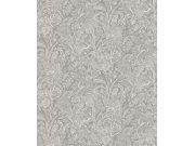 Šedo-stříbrná vliesová tapeta s květinami a listy, SUM501, Summer, Khroma by Masureel