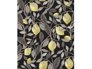 Černá vliesová tapeta s citronovníkem, ILA101, Aquila, Khroma by Masureel