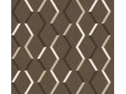 Geometrická vliesová tapeta na zeď, hnědá, JOY001, Joy, Masureel