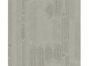 Geometrická vliesová tapeta na zeď, šedo-zelená, ovály, ROC205, Rock, Masureel