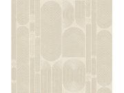 Tapety Yara Tapety dle materiálu Vliesové tapety - Geometrická vliesová tapeta na zeď, šedo-béžová, ovály, ROC201, Rock, Masureel Geometrická vliesová tapeta na zeď, šedo-béžová, ovály, ROC201, Rock, Masureel
