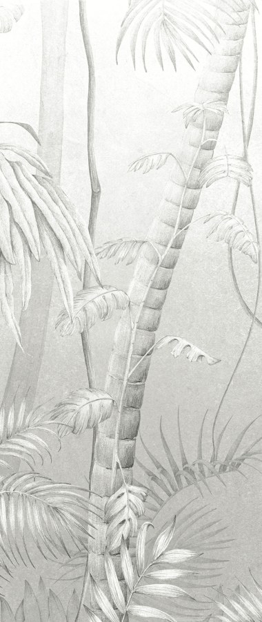 Šedá vliesová fototapeta na zeď, Listy, stromy, DG3MOE1014, Wall Designs III, Khroma by Masureel - Vliesové tapety