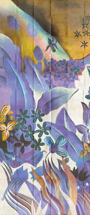 Vliesová fototapeta na zeď, Květiny, listy, DG3ELS1031, Wall Designs III, Khroma by Masureel - Vliesové tapety