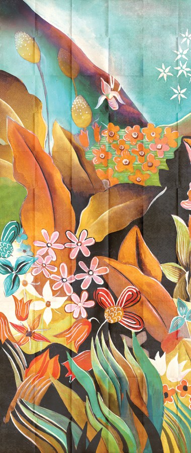 Vliesová fototapeta na zeď, Květiny, listy, DG3ELS1011, Wall Designs III, Khroma by Masureel - Vliesové tapety