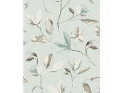 Tyrkysová květinová vliesová tapeta na zeď, ZEN004, Zen, Zoom by Masureel