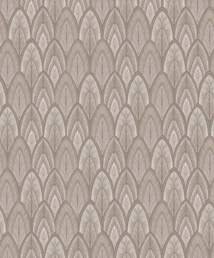 Šedo-béžová vliesová tapeta s listy, SUM404, Summer, Khroma by Masureel - Vliesové tapety