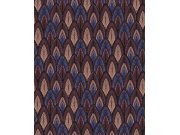 Tapety Yara Tapety dle materiálu Vliesové tapety - Vínovo-modrá vliesová tapeta s listy, SUM403, Summer, Khroma by Masureel Vínovo-modrá vliesová tapeta s listy, SUM403, Summer, Khroma by Masureel