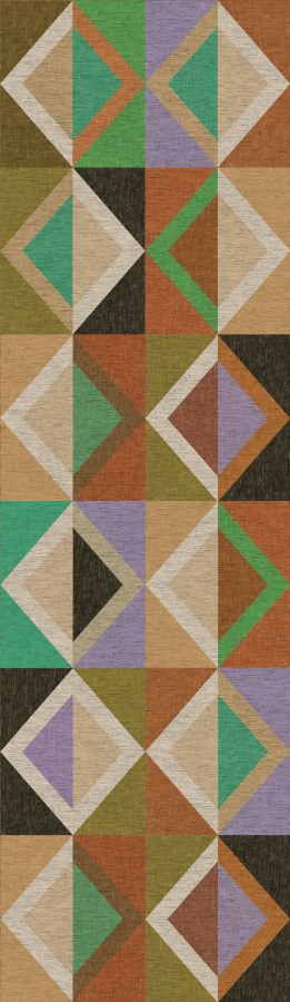 Geometrická vliesová obrazová tapeta na zeď, hnědo-zelená, DGJOY4032-260, Joy, Masureel - Vliesové tapety