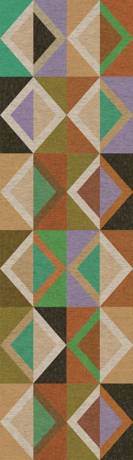 Geometrická vliesová obrazová tapeta na zeď, hnědo-zelená, DGJOY4031-300, Joy, Masureel - Vliesové tapety