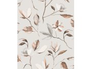 Šedá květinová vliesová tapeta na zeď, ZEN001, Zen, Zoom by Masureel