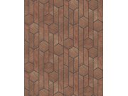 Hnědá geometrická vliesová tapeta na zeď, SUM106, Summer, Khroma by Masureel