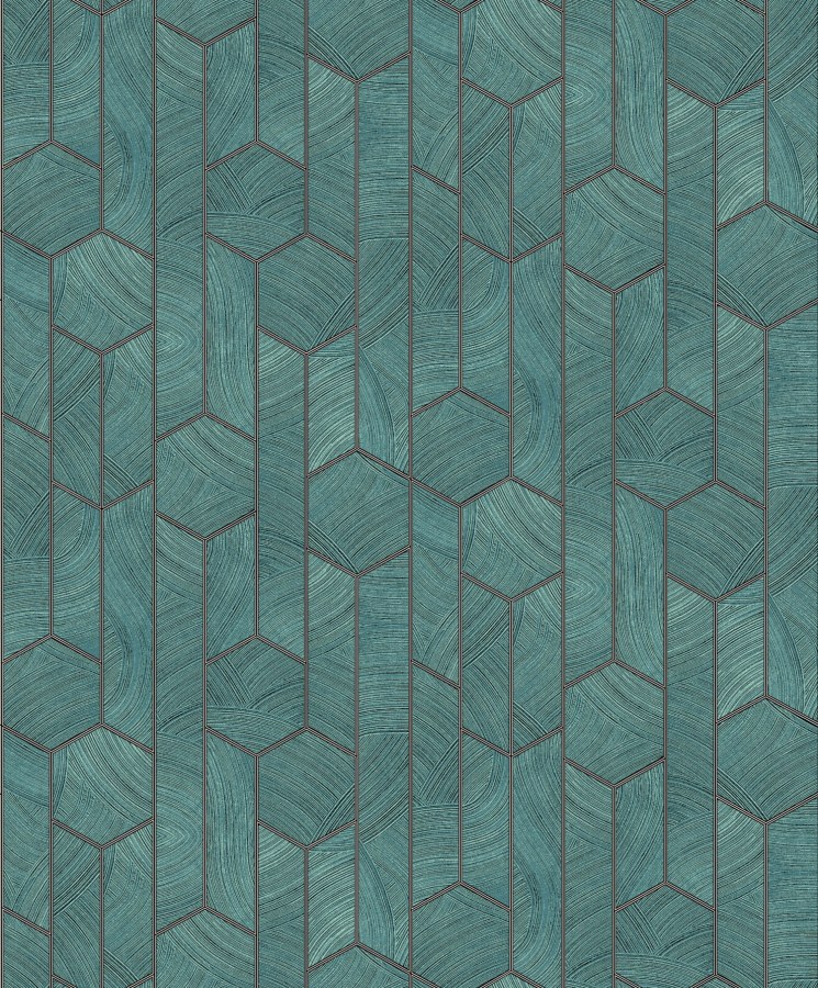 Zelená geometrická vliesová tapeta na zeď, SUM104, Summer, Khroma by Masureel - Vliesové tapety