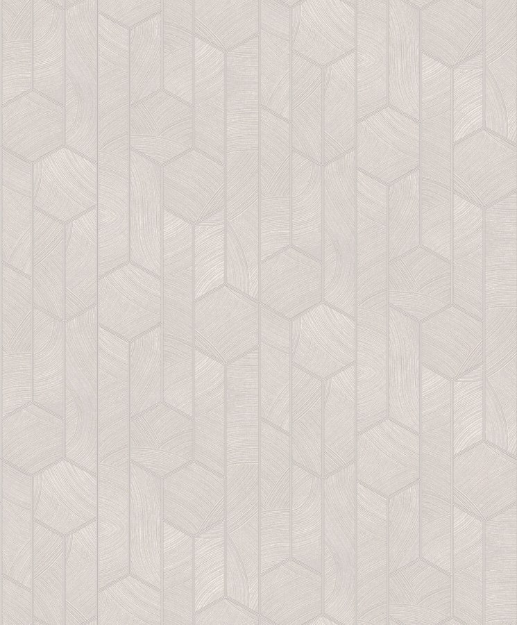 Šedo-stříbrná geometrická vliesová tapeta na zeď, SUM103, Summer, Khroma by Masureel - Vliesové tapety