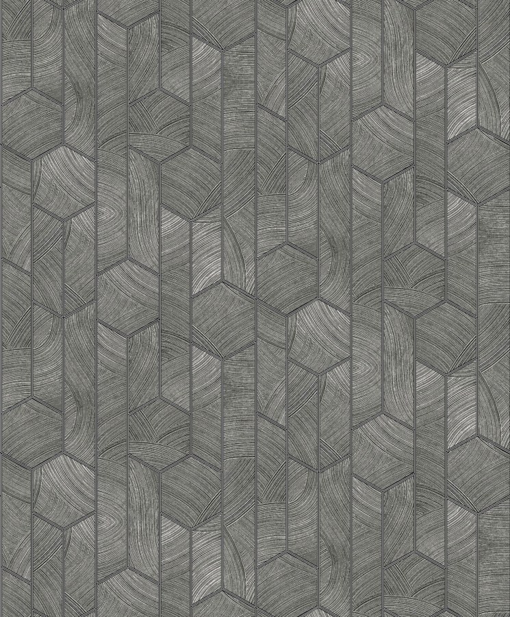 Černo-stříbrná geometrická vliesová tapeta na zeď, SUM101, Summer, Khroma by Masureel - Vliesové tapety