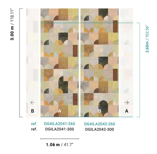 Vliesová geometrická fototapeta na zeď, DGILA2041-300, Aquila, Wall Designs IV, Khroma by Masureel - Vliesové tapety