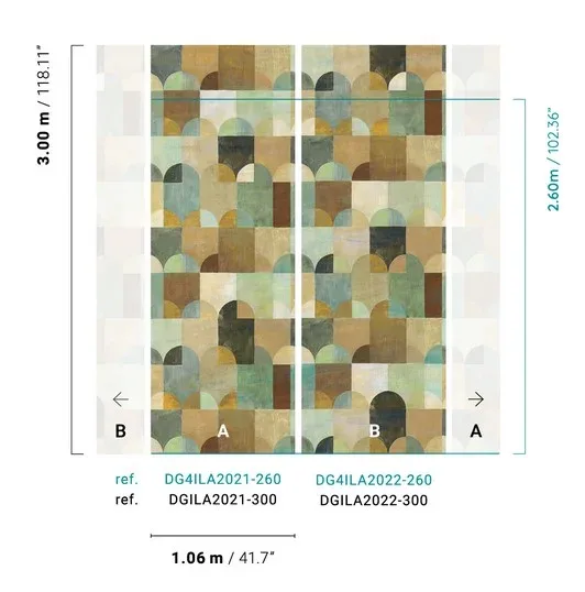 Vliesová geometrická fototapeta na zeď, DGILA2021-300, Aquila, Wall Designs IV, Khroma by Masureel - Vliesové tapety