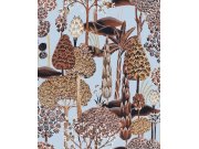 Modrá vliesová tapeta na zeď, stromy, SUM004, Summer, Khroma by Masureel