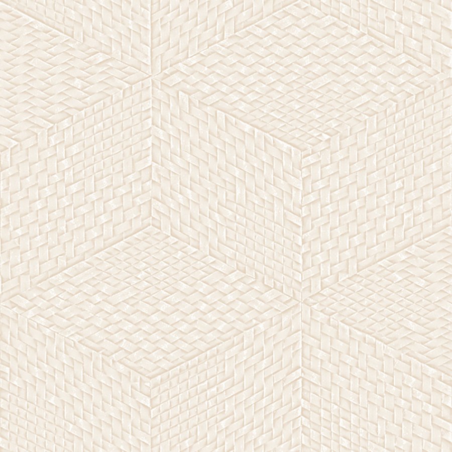 Krémová 3D geometrická vliesová tapeta na zeď, TP422952, Exclusive Threads, Design ID - Vliesové tapety