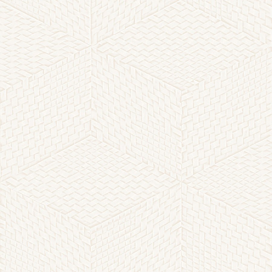 Bílá 3D geometrická vliesová tapeta na zeď, TP422951, Exclusive Threads, Design ID - Vliesové tapety