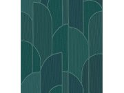 Zelená geometrická vliesová tapeta na zeď, TP422936, Exclusive Threads, Design ID