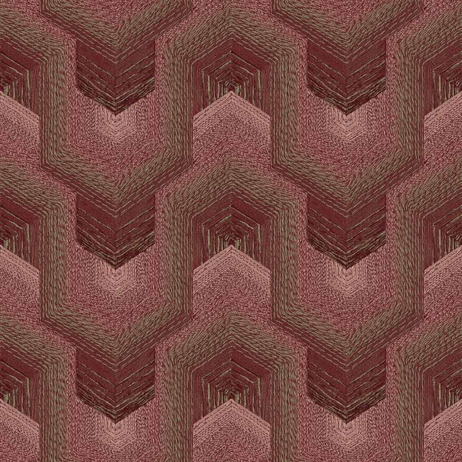 Vínová geometrická vliesová tapeta na zeď, TP422915, Exclusive Threads, Design ID - Vliesové tapety