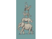 Dětská obrazová vliesová tapeta 399114, Safari Stack, 139,5 x 280 cm, Mini Me, Eijffinger