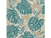 Vliesová tapeta na zeď, Listy, monstera, orchidej, CE3109, Aurora 2022, Grandeco Tapety Yara - Nezařazen