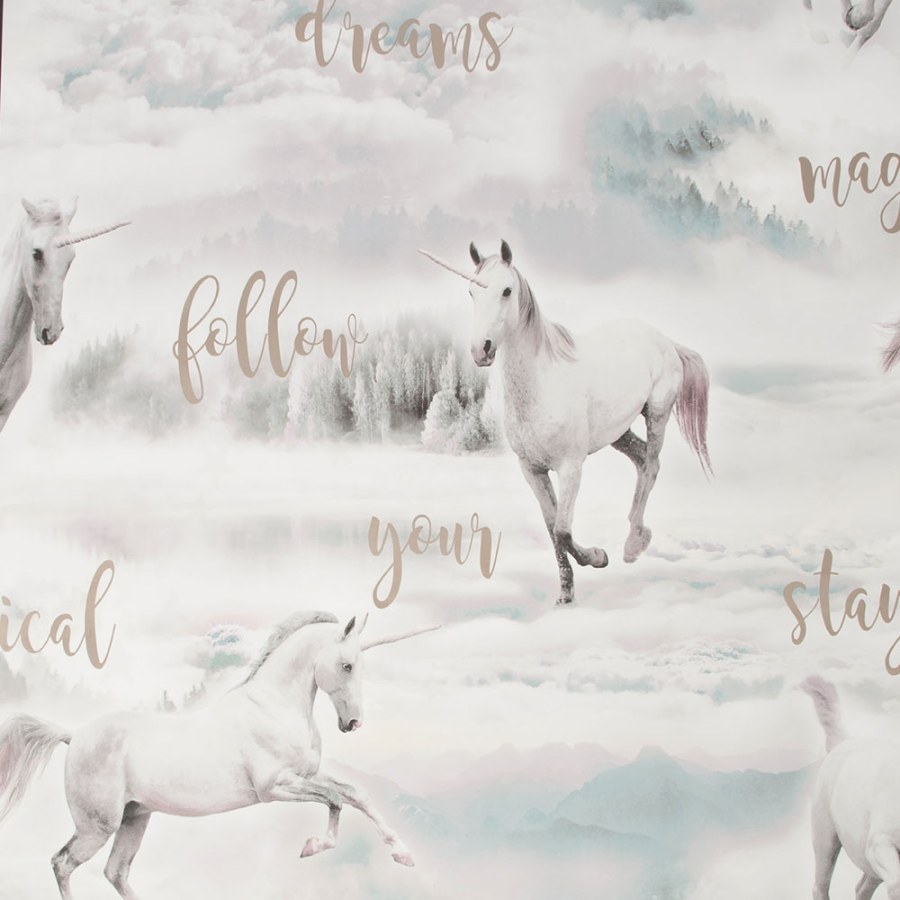 Romantická papírová tapeta Jednorožec, 106941, Kids@Home 6, Graham & Brown - Tapety na zeď