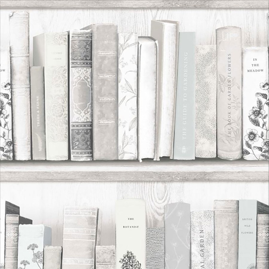 Papírová tapeta Knihovna 103837, Botany Library White Blue, Kids@Home 6, Graham & Brown - Tapety na zeď