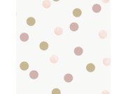 Vliesová tapeta Puntíky, 108565, Dotty Polka Pink American Gold, Kids@Home 6, Graham & Brown