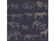 Dětská vliesová tapeta Safari, 104893, Safari Midnight, Kids@Home 6, Graham & Brown