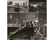 Papírová tapeta Noční město, 101696, Fresco City At Night Black, Kids@Home 6, Graham & Brown