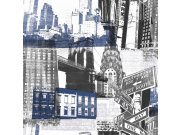 Papírová tapeta New York, 104631, Fresco New York Blue/Black, Kids@Home 6, Graham & Brown
