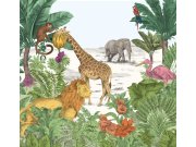Dětská vliesová obrazová tapeta Jungle Watercolour, 111397, 300 x 280 cm, Kids@Home 6, Graham & Brown