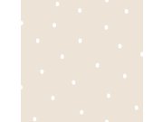Béžová papírová tapeta s bílými puntíky 3360-3, Oh lala, ICH Wallcoverings