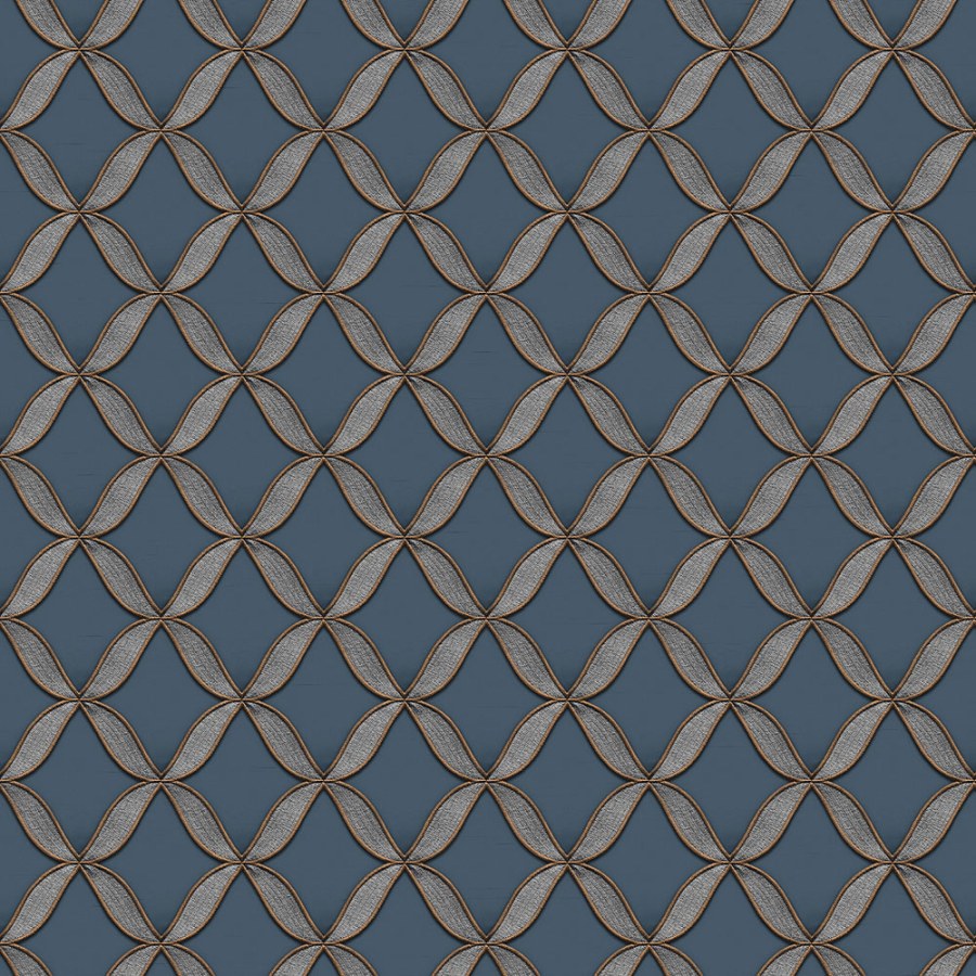 Luxusní modrá vliesová tapeta s látkovou texturou FT221227, Fabric Touch, Design ID