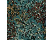 Zeleno-modrá vliesová tapeta s větvičkami a listy, 333523, Festival, Eijffinger