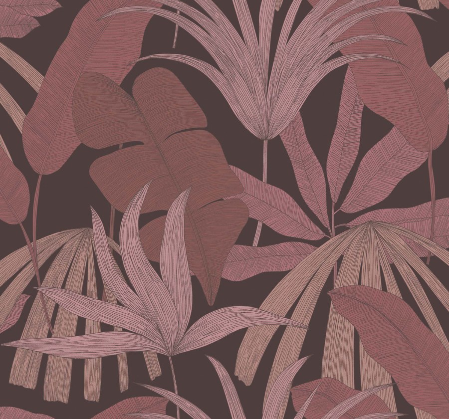 Fialová vliesová tapeta s listy, 333503, Festival, Eijffinger Fialová vliesová tapeta s listy, 333503, Festival, Eijffinger