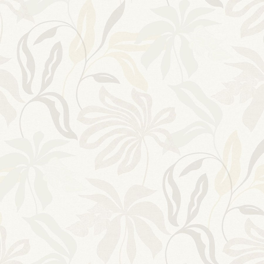 Krémovo-šedá vliesová tapeta s listy, UR3409, Universe 4, Grandeco - Vliesové tapety