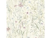 Krémová vliesová tapeta na zeď, luční květiny a trávy, UR3310, Universe 4, Grandeco