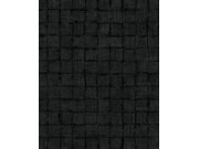 Černá vliesová tapeta na zeď, imitace látky, 333457, Emerald, Eijffinger