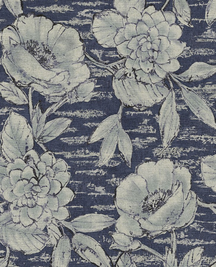 Luxusní modrá vliesová tapeta s květinami, 333414, Emerald, Eijffinger - Vliesové tapety