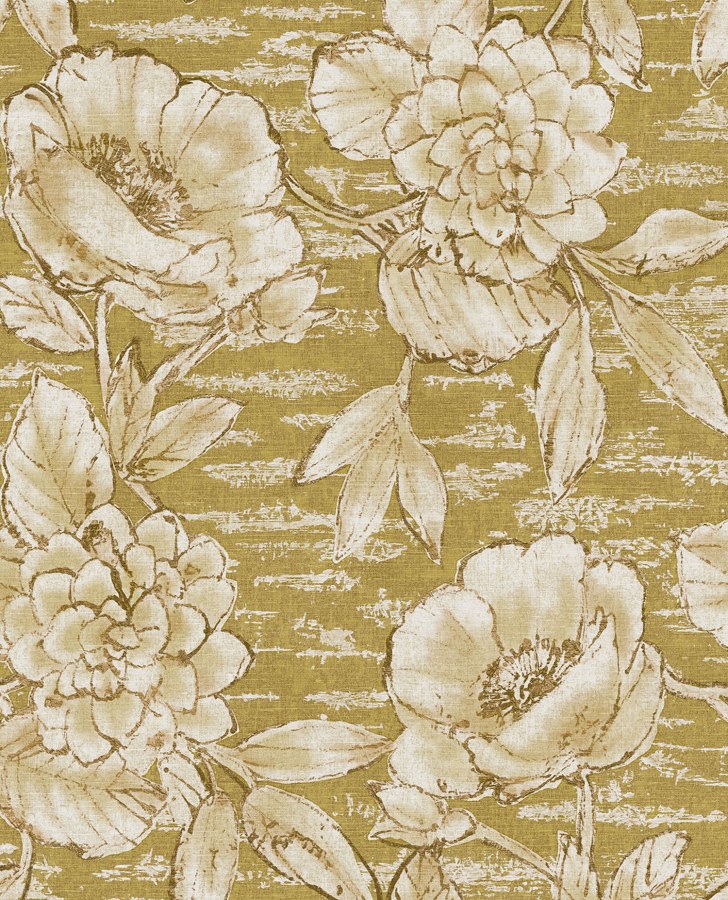 Luxusní okrová květinová vliesová tapeta na zeď, 333411, Emerald, Eijffinger - Vliesové tapety