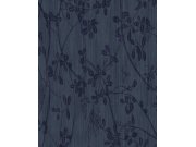 Modrá vliesová tapeta na zeď, větvičky, listy, 333404, Emerald, Eijffinger